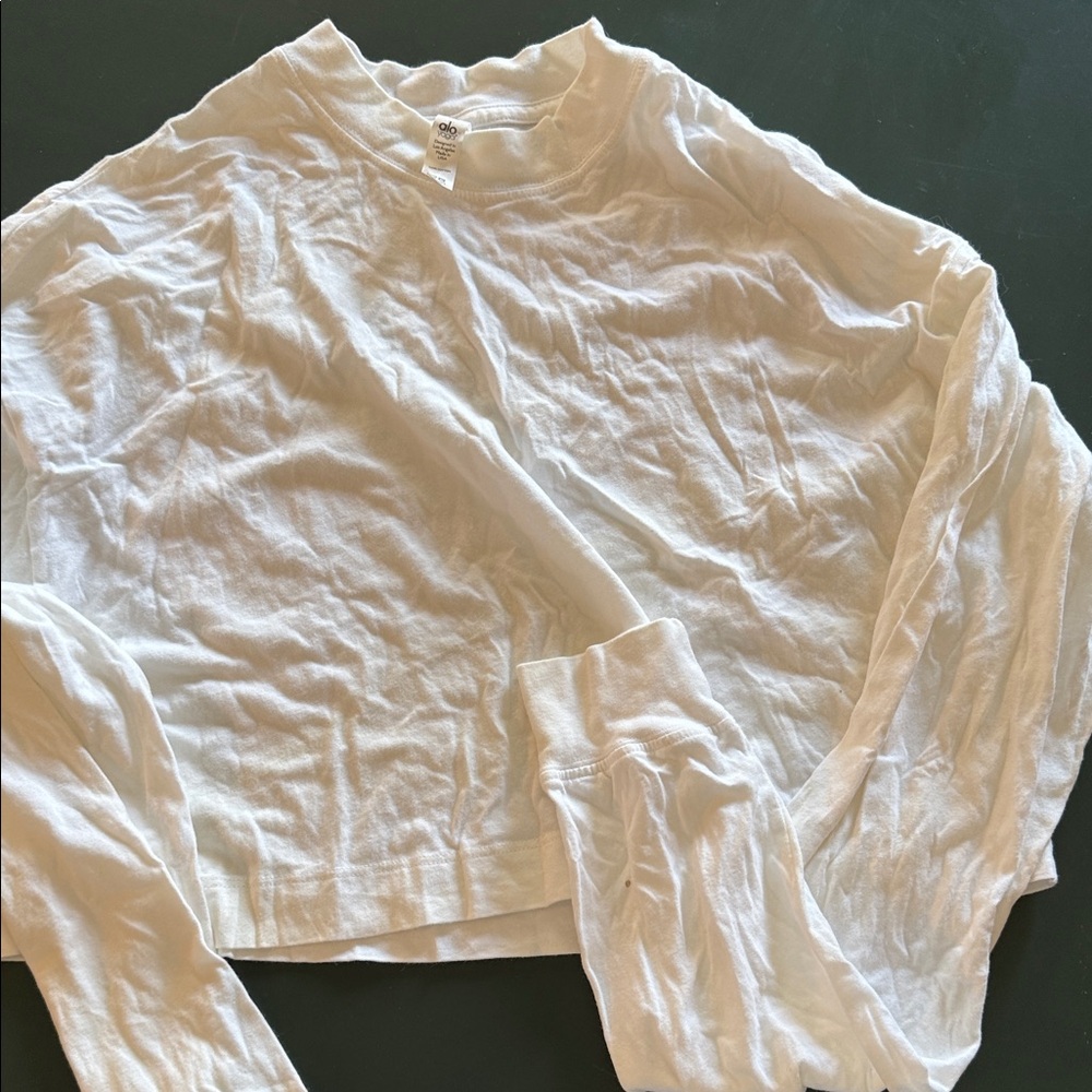 All white cropped shirt, XS